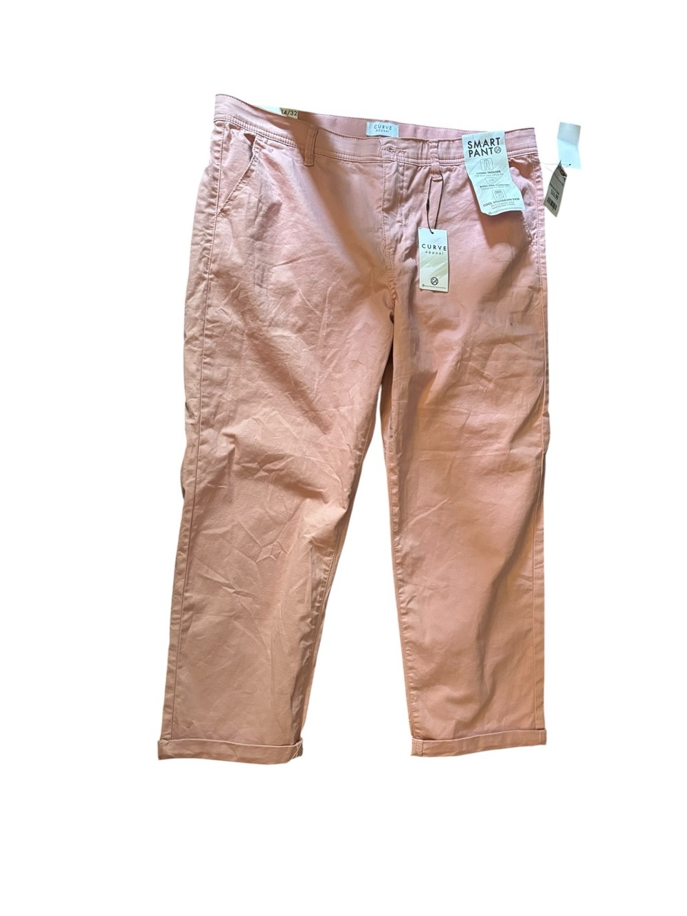 Curvy SmartPants Cropped Chino Pants - Dusty Pink
